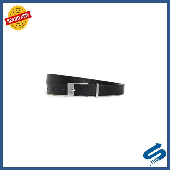 Leather Belt with Silver Hardware - L/XL Size
